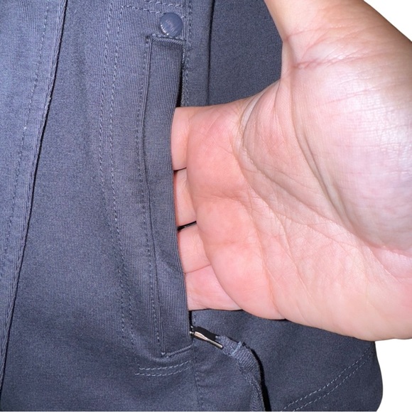 ANTHROPOLOGIE Marrakech Moto Utility Asymmetrical Knit Vest Navy Blue Size M - Picture 3 of 14